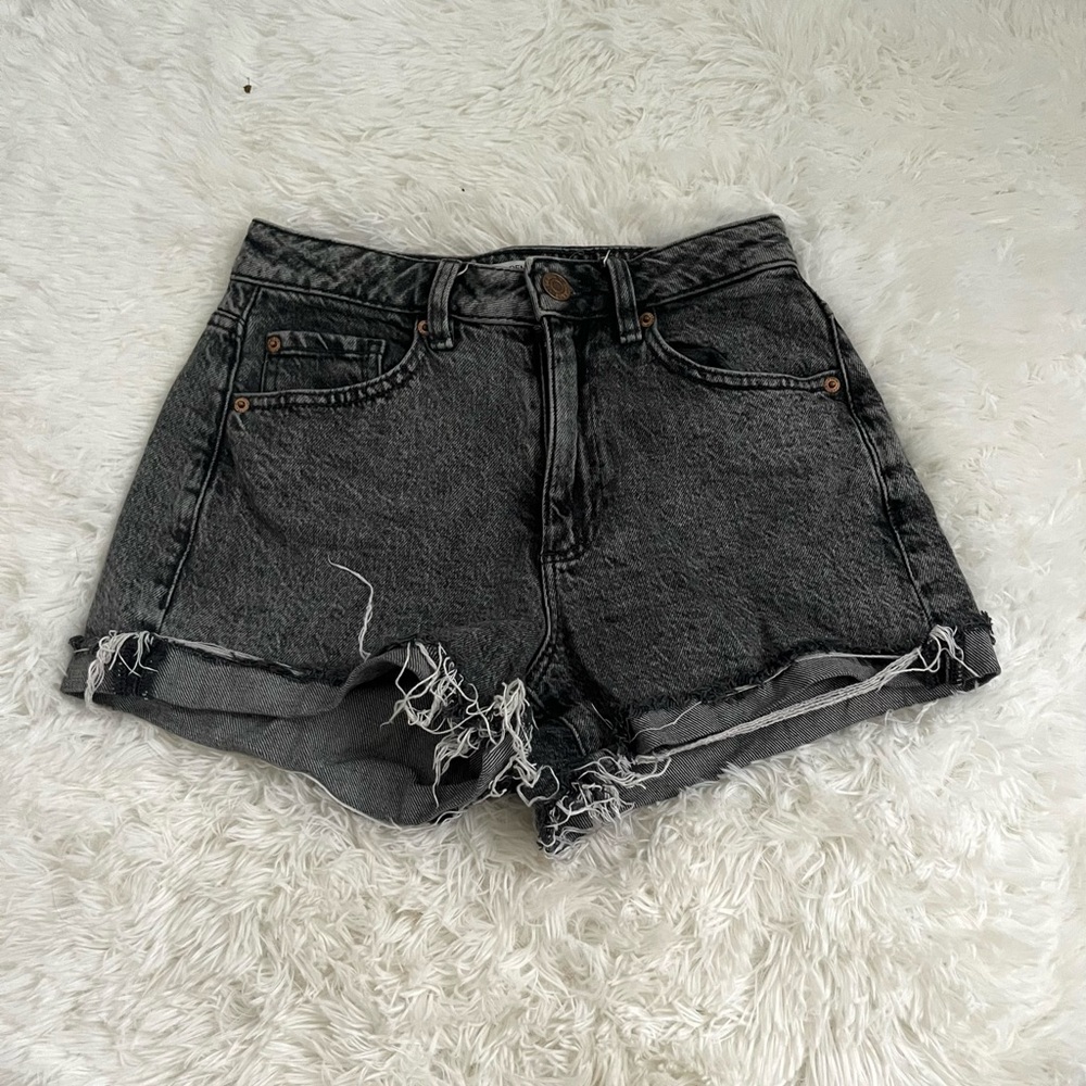 Garage grey acid wash Jean shorts